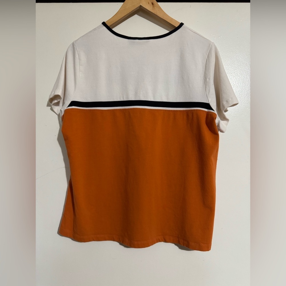 Harley-Davidson Motorcycle shirt Orange and Cream Tee 1W half zip - Picture 7 of 8